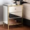 Baxton Studio Nouria Hollywood Style Mirrored Three Drawer Nightstand Bedside Table 150-9055 - alternate 2